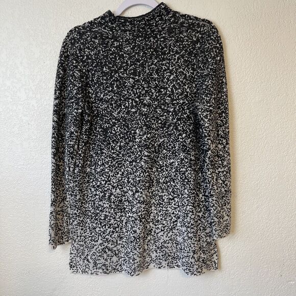J Jill Pure Sweater Womens Small Black White Ombre Knit Tunic Mock Neck Pullover - Picture 4 of 13